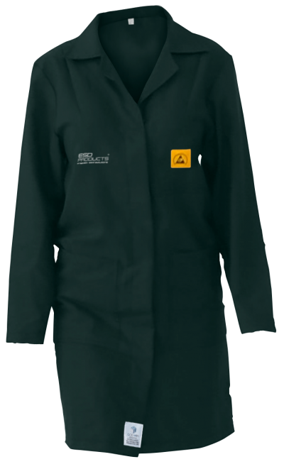 ESD Lab Coat 2/3 Length ESD Smock Dark Green Female 3XL Antistatic Clothing ESD Garment